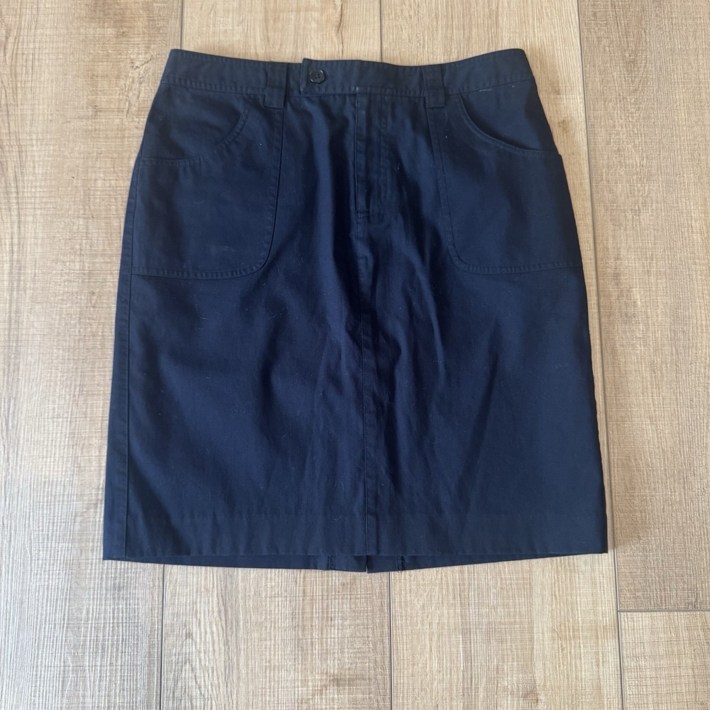 Lauren Ralph Lauren Black Utility Skirt 8 Cotton Preppy Timeless Staple Workwear